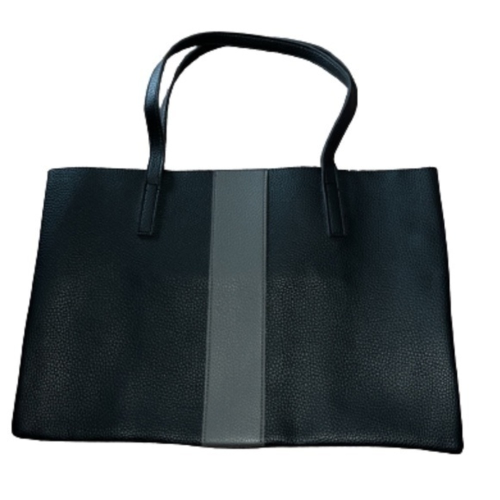 Vince Camuto black pebbled vegan leather large tote bag NWOT